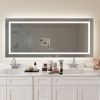 72 in. W x 32 in. H LED Large Rectangular Frameless Anti-Fog Bathroom Mirror Front & Backlit
