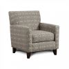 32 Inch Contemporary Accent Arm Chair, Geometric Fabric Pattern, Gray