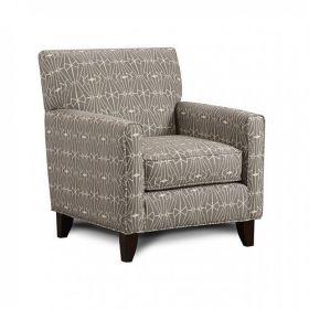 32 Inch Contemporary Accent Arm Chair, Geometric Fabric Pattern, Gray