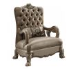 34 Inch Traditional Accent Chair, Claw legs, Champagne Fabric