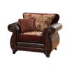 48 Inch Modern Accent Chair, Jacquard, Vegan Faux Leather, Burgundy, Brown