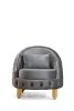 Vanessa Chair Livingroom Set in Grey and Gold with Fabric button-tufted velvet upholstery Finish
