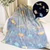Glow in the Dark Throw Blanket for 3-10 Year Old Boy Birthday Christmas Thanksgiving Gifts