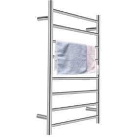 VEVOR Heated Towel Rack, 8-Bar Towel Warmer Rack, Wall Mounted Electric Towel Warmer, Electric Towel Drying Rack with Timer, Polished Stainless Steel