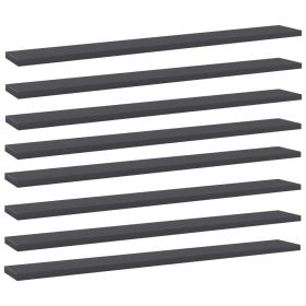 Bookshelf Boards 8 pcs Gray 31.5"x3.9"x0.6" Engineered Wood