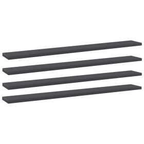 Bookshelf Boards 4 pcs Gray 31.5"x3.9"x0.6" Engineered Wood