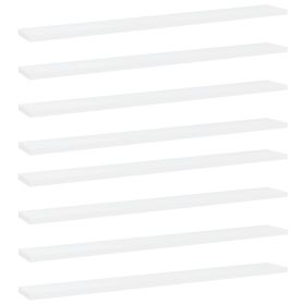 Bookshelf Boards 8 pcs White 31.5"x3.9"x0.6" Engineered Wood