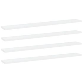 Bookshelf Boards 4 pcs White 31.5"x3.9"x0.6" Engineered Wood