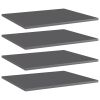 Bookshelf Boards 4 pcs High Gloss Gray 23.6"x19.7"x0.6" Engineered Wood