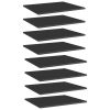 Bookshelf Boards 8 pcs High Gloss Black 23.6"x19.7"x0.6" Engineered Wood