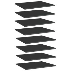Bookshelf Boards 8 pcs High Gloss Black 23.6"x19.7"x0.6" Engineered Wood