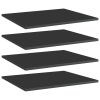 Bookshelf Boards 4 pcs High Gloss Black 23.6"x19.7"x0.6" Engineered Wood