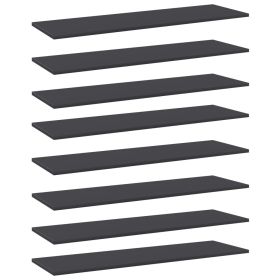 Bookshelf Boards 8 pcs Gray 39.4"x11.8"x0.6" Engineered Wood