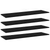 Bookshelf Boards 4 pcs Black 39.4"x11.8"x0.6" Engineered Wood