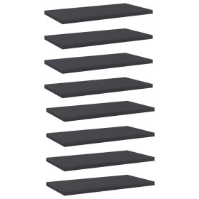 Bookshelf Boards 8 pcs Gray 15.7"x7.9"x0.6" Engineered Wood