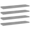 Bookshelf Boards 4 pcs Concrete Gray 15.7"x3.9"x0.6" Engineered Wood
