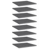 Bookshelf Boards 8 pcs High Gloss Gray 15.7"x15.7"x0.6" Engineered Wood