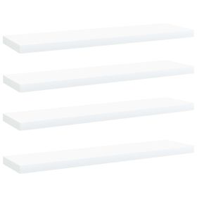 Bookshelf Boards 4 pcs White 15.7"x3.9"x0.6" Engineered Wood