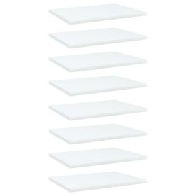 Bookshelf Boards 8 pcs White 15.7"x11.8"x0.6" Engineered Wood