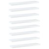 Bookshelf Boards 8 pcs High Gloss White 15.7"x3.9"x0.6" Engineered Wood