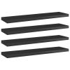 Bookshelf Boards 4 pcs High Gloss Black 15.7"x3.9"x0.6" Engineered Wood