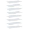 Bookshelf Boards 8 pcs High Gloss White 15.7"x7.9"x0.6" Engineered Wood