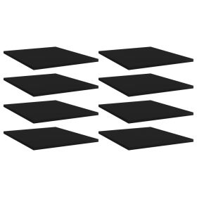 Bookshelf Boards 8 pcs Black 15.7"x19.7"x0.6" Engineered Wood