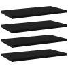 Bookshelf Boards 4 pcs Black 15.7"x7.9"x0.6" Engineered Wood