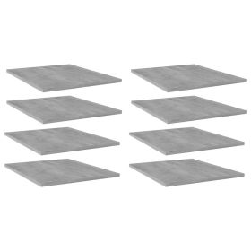 Bookshelf Boards 8 pcs Concrete Gray 15.7"x19.7"x0.6" Engineered Wood