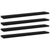 Bookshelf Boards 4 pcs Black 23.6"x3.9"x0.6" Engineered Wood