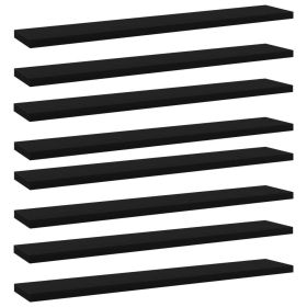 Bookshelf Boards 8 pcs Black 23.6"x3.9"x0.6" Engineered Wood
