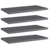 Bookshelf Boards 4 pcs High Gloss Gray 15.7"x7.9"x0.6" Engineered Wood