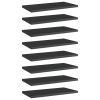 Bookshelf Boards 8 pcs High Gloss Black 15.7"x7.9"x0.6" Engineered Wood