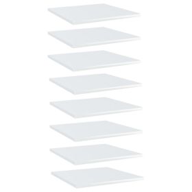 Bookshelf Boards 8 pcs High Gloss White 15.7"x15.7"x0.6" Engineered Wood