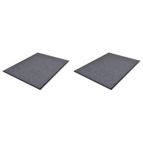 PVC Door Mats 2 pcs Gray 35.4"x23.6"