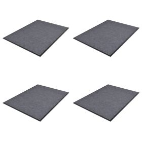 PVC Door Mats 4 pcs Gray 35.4"x23.6"