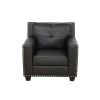 Black Faux Living Room Sofa Set