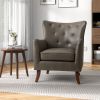 Adam Vegan Leather Armchair-GREY