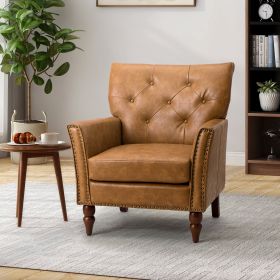 Harald Vegan Leather Armchair-CAMEL