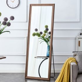 Third generation, solid wood frame full body mirror with deep wood grain color, large floor standing mirror, dressing mirror, decorative mirror, suita