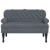 Bench with Backrest Dark Gray 47"x25.4"x29.5" Velvet