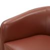 Tessa Caramel Top Grain Leather Wood Base Swivel Chair