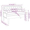 Bench with Backrest Dark Gray 47"x25.4"x29.5" Velvet