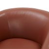 Tessa Caramel Top Grain Leather Wood Base Swivel Chair