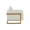 Modrest Prince Contemporary Cream & Gold Fabric Accent Chair