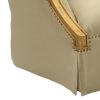 41 Inch Modern Fabric Curved Accent Chair, 2 Accent Pillows, Gold, Beige