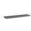Bookshelf Boards 8 pcs High Gloss Gray 15.7"x3.9"x0.6" Engineered Wood