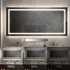 72 in. W x 32 in. H LED Large Rectangular Frameless Anti-Fog Bathroom Mirror Front & Backlit