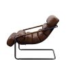 ACME Dolgren Accent Chair in Sahara Top Grain Leather & Matt Iron Finish 59948