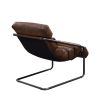 ACME Dolgren Accent Chair in Sahara Top Grain Leather & Matt Iron Finish 59948